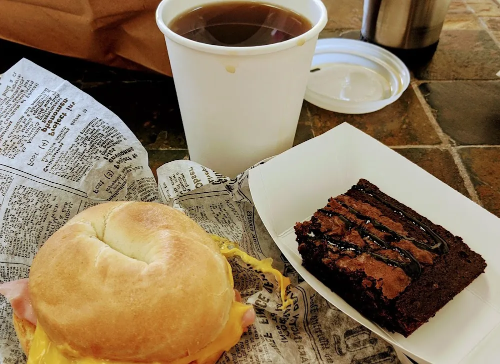 Ham & Egg Bagel Plus a Brownie